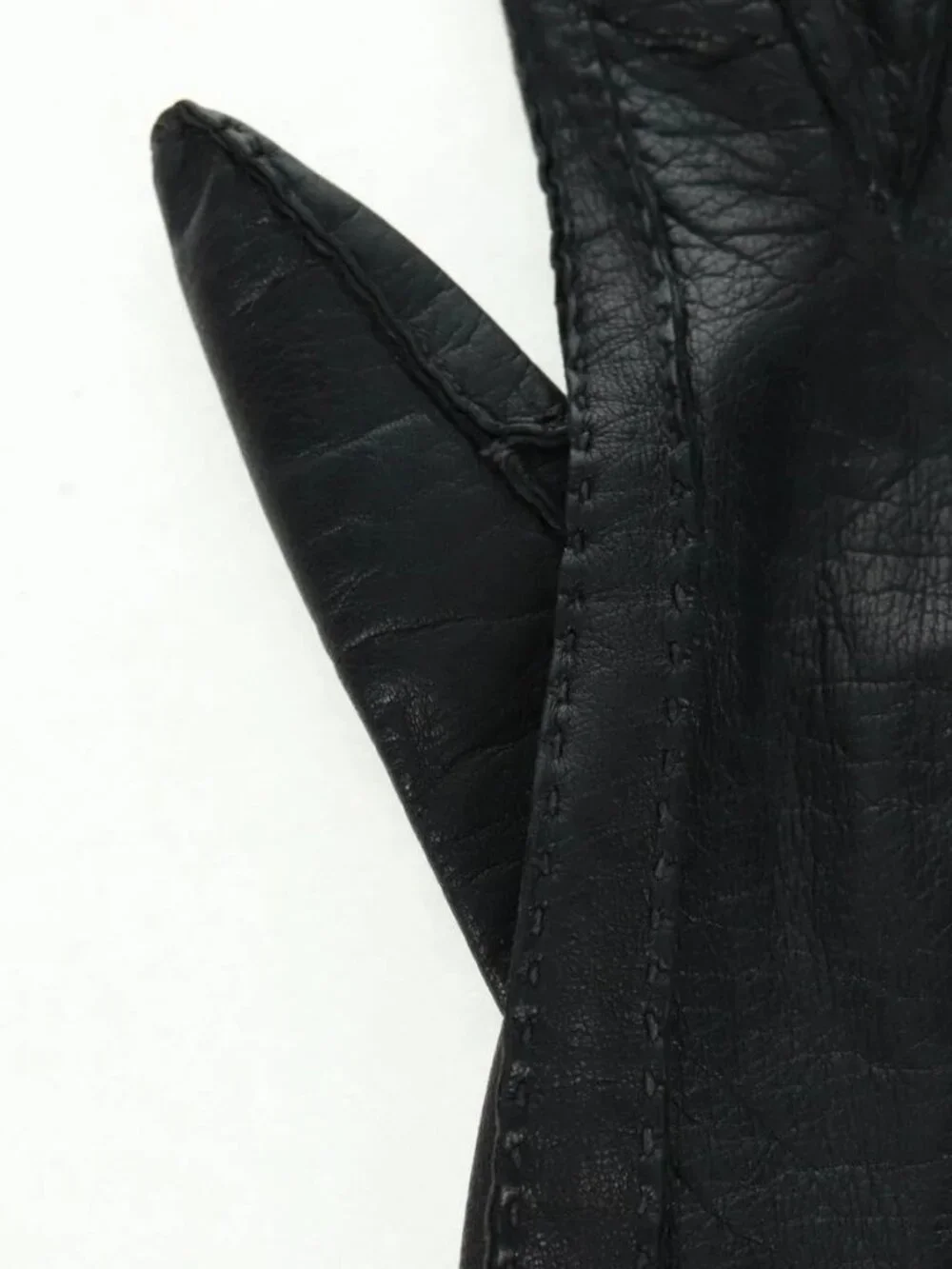 Salvatore Ferragamo Gancini Gloves Leather Black Auth 165653M